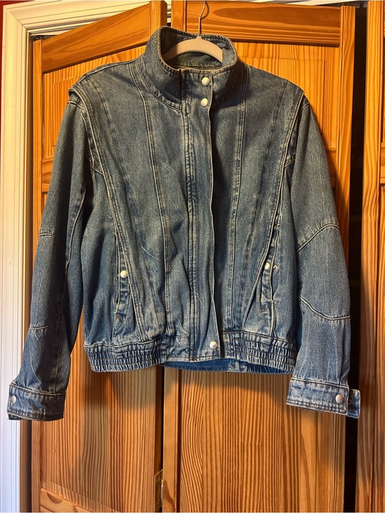 Blank NYC Jackets & Blazers - Blank NYC Washed Blue Denim Bomber Jacket